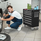 Granper High Capacity 7-Drawer Tool Chest with Wheels, Movable Rolling Tool Chest, Lockable Tool Box with Wheels, Heavy Duty Tool Cabinet for Workshop, Garage, Mechanics and Repair Room (Black) Granper