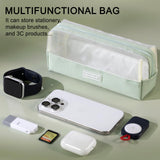 ANGOOBABY Mesh Pencil Bag Clear pencil case Zipper Pouch Bags Multifunctional Pencil Holder for Students, Small Makeup Bag Suitable for Teen Girls & Boys（Green） ANGOOBABY