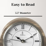 Mantel Clock Battery Operated - Grey Ash Wooden Farmhouse Mantle Clock for Living Room Decor Above Fireplace, Office, Shelf & Home Décor Gift 15x7.5 - Silent Wood Mantel Clock for Living Room Table Lovely Home Essentials