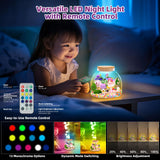 Fairy Garden Light Up Terrarium – DIY Craft Kit with LED for Girls Ages 4-8 | STEM & Art Gift for Kids, Ideal for Birthday or Holiday Ednzion