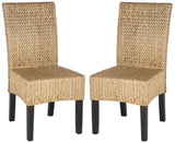 Safavieh Home Collection Luz Natural Wicker Dining Chair (Set of 2), 18" Safavieh