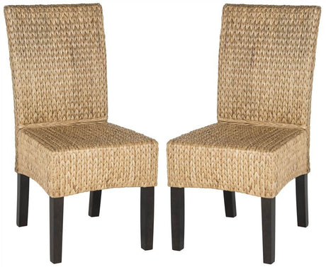 Safavieh Home Collection Luz Natural Wicker Dining Chair (Set of 2), 18" Safavieh