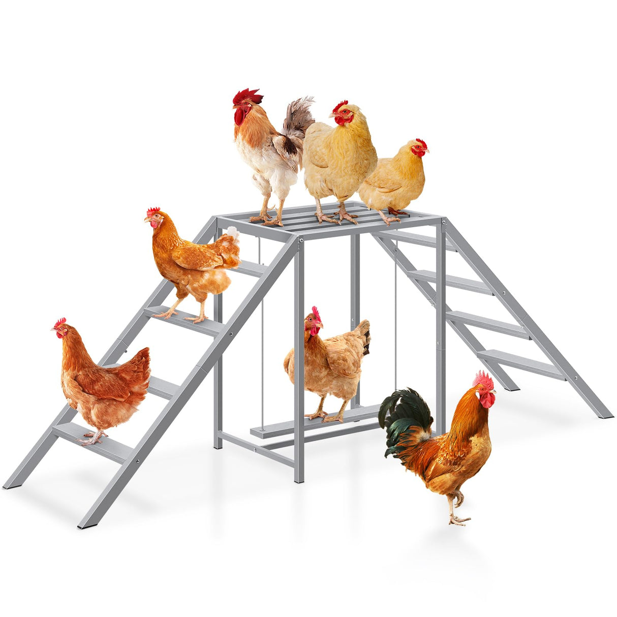 Chicken Perch for Coop with Swing Set,Chicken Ladder coop Toys,Chicken Roosting Bars, Chicken Run Accessories,Suitable for Pet's Health & Happy,Chicken Coop Toys for Backyard Farm Shinoske