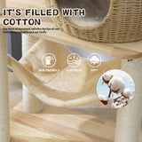 59" Big Modern Cat Tree Tower, Cat Tower Sisal-Covered Scratching Posts for Indoor Cats, Oak Wood Cat tree for Large Cats, Multi-level Cat Condo with Space Capsule Nest, Cat Furniture Activity Centre SHODMI
