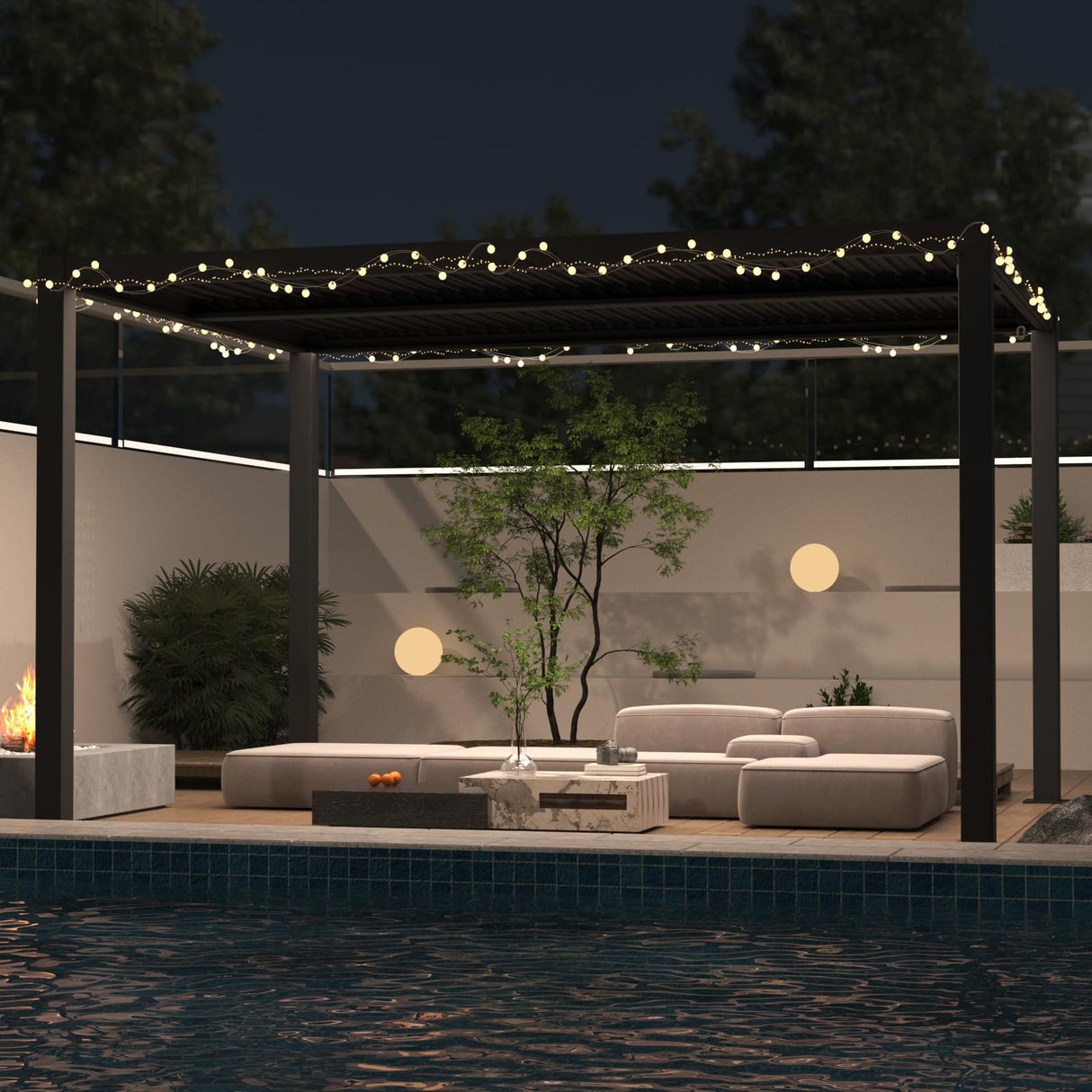 LVUYOYO Outdoor Louvered Pergola 10' x 13', Aluminum Patio Pergola with Adjustable Roof, Sun Shade Shelter Metal Gazebo for Backyard, Garden, Deck(Black) LVUYOYO