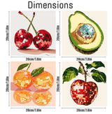 4 Pack Disco Ball DIY Paint by Number Beginners,Fruit Oil Painting Adults' Paint-by-Number Kits,Acrylic Paint Kit with Frame for All Ages,Easy Paint by Numbers Kids on Canvas 8x8inch Canrichshop