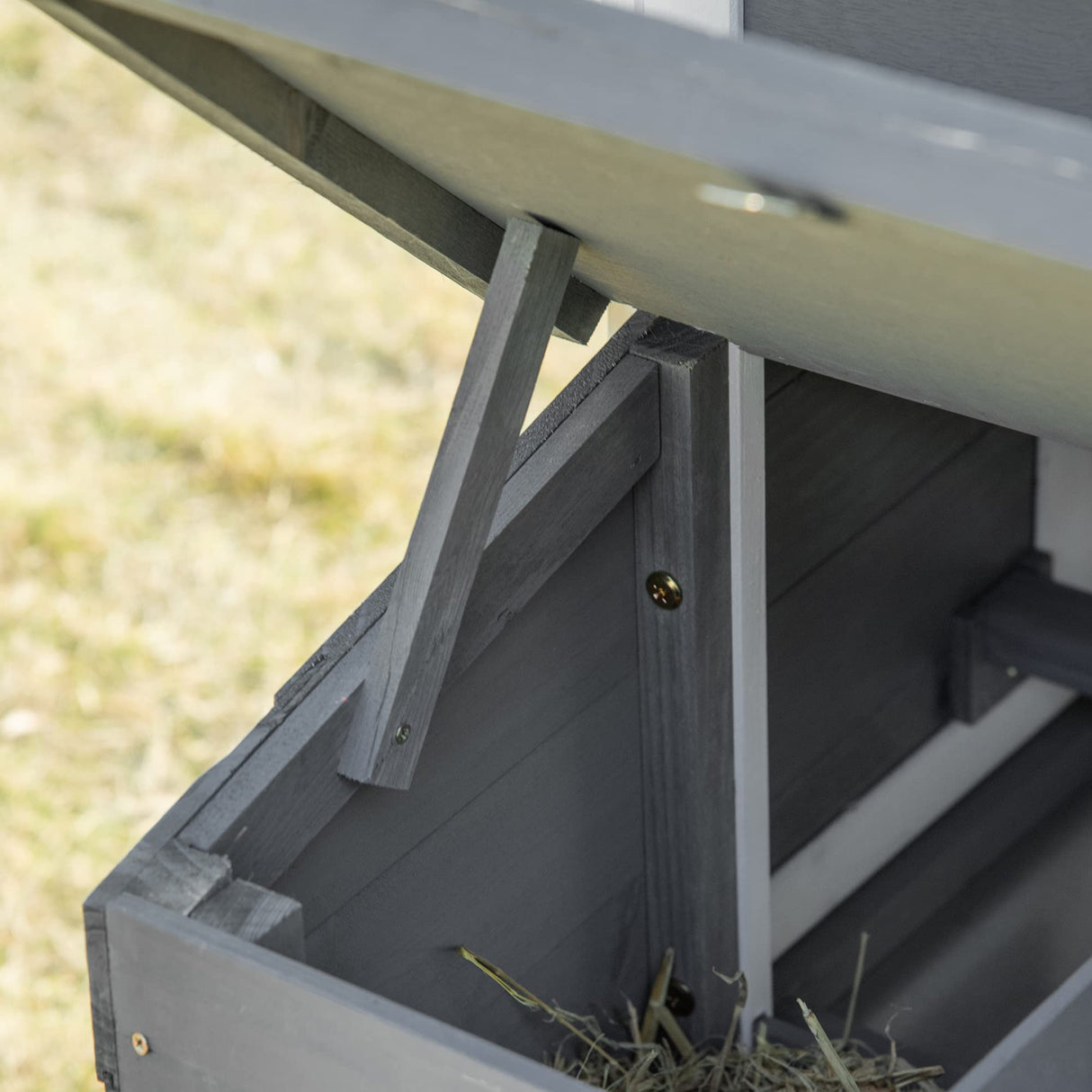 PawHut 59" Small Wooden Chicken Coop Hen House Poultry Cage for Outdoor Backyard with 2 Doors, Nesting Box and Removable Tray, White PawHut