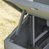 PawHut 59" Small Wooden Chicken Coop Hen House Poultry Cage for Outdoor Backyard with 2 Doors, Nesting Box and Removable Tray, White PawHut