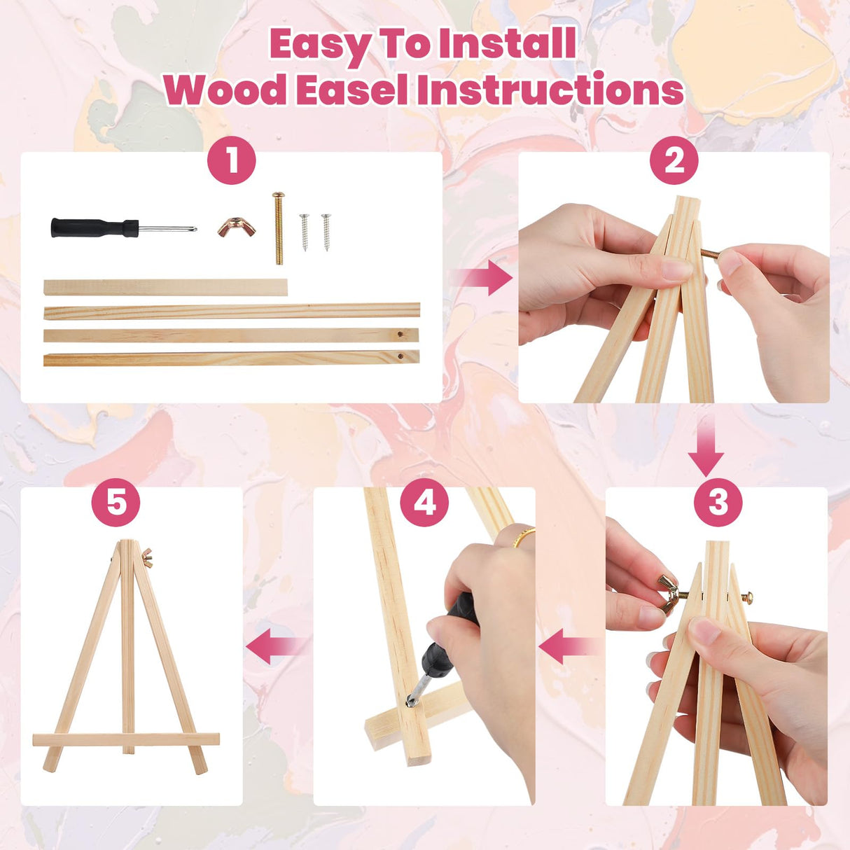 4 Pack Paint by Numbers Kits for Adults Beginners Framed Canvas, Adult Paint by Number Kit with Wooden Easel, Sunset Lake Mountains Easy Painting by Numbers for Adults Framed Crafts 8x12inch Genius maker