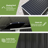 Patiowell 6 x 3 FT Horizontal Metal Shed, Outdoor Storage Shed with Double Lockable Doors and Easy Lift Hinges for Trash Cans, Garden Tools and Pool Accessories, Sloping Roof for Backyard Garden Lawn Patiowell