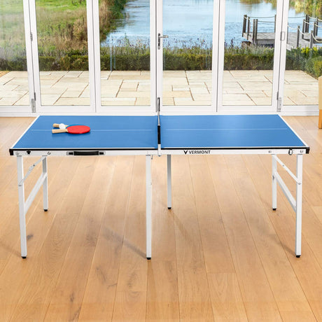 Vermont Midi Ping Pong Table – Professional Indoor | Outdoor Mini Table Tennis | Bats and Balls Included Vermont