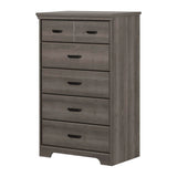 South Shore Versa Collection 5-Drawer Dresser, Gray Maple with Antique Handles South Shore