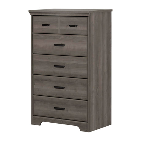 South Shore Versa Collection 5-Drawer Dresser, Gray Maple with Antique Handles South Shore