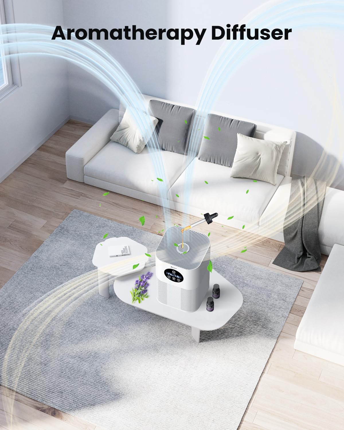Air Purifiers for Home Large Room up to 600 Ft², VEWIOR H13 True Hepa Air Purifiers for Pets Hair, Dander, Smoke, Pollen, 3 Fan Speeds, 6 Timer Air Cleaner VEWIOR