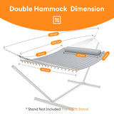 Everyfun Double Hammock with Spreader Bar,Soft Pillow,Max Load 500lbs,Portable Hammock for Outdoor,Camping,and Backyard,Dark Gray Everyfun