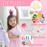 JarThenaAMCS 20 Pcs Princess Fairy Wands Kit Make Your Own Magic Wand Unfinished Wooden Fairy Wands with Ribbons Gem Stickers Felt Ball Paint Brush DIY Art Crafts for Birthday Party Supplies JarThenaAMCS