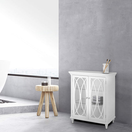 Teamson Home Florence 26 in. x 32 in. 2-Door Freestanding Wooden Floor Cabinet with Adjustable Shelves for Storage Solutions in Bathrooms, Kitchens, Laundry Rooms, Home Offices, White Teamson Home