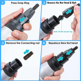 kzalzaci Cordless Rivet/Rivet Nut Gun, 2in1 Rivet Tool for Rivets(1/8'', 5/32'', 3/16") and Rivet Nuts(1/4",5/16",3/8"), Automatic Blind Rivet, 2 Battery Packs kzalzaci
