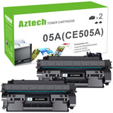 Aztech Compatible Toner Cartridge Replacement for HP CE505A 05A for HP P2035 P2035N P2055DN 2055DN 2035N P2030 P2050 P2055D P2055X 2055D 2055X Printer (Black 2-Pack) Aztech