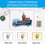 A3 Rechargeable Light Pad with Case, TOHETO 2500mAh Battery Powered Light Board with Stand and Top Magnetic Clip 3 Colors Stepless Dimmable 6 Levels Brightness Light Box for Diamond Painting (White) TOHETO