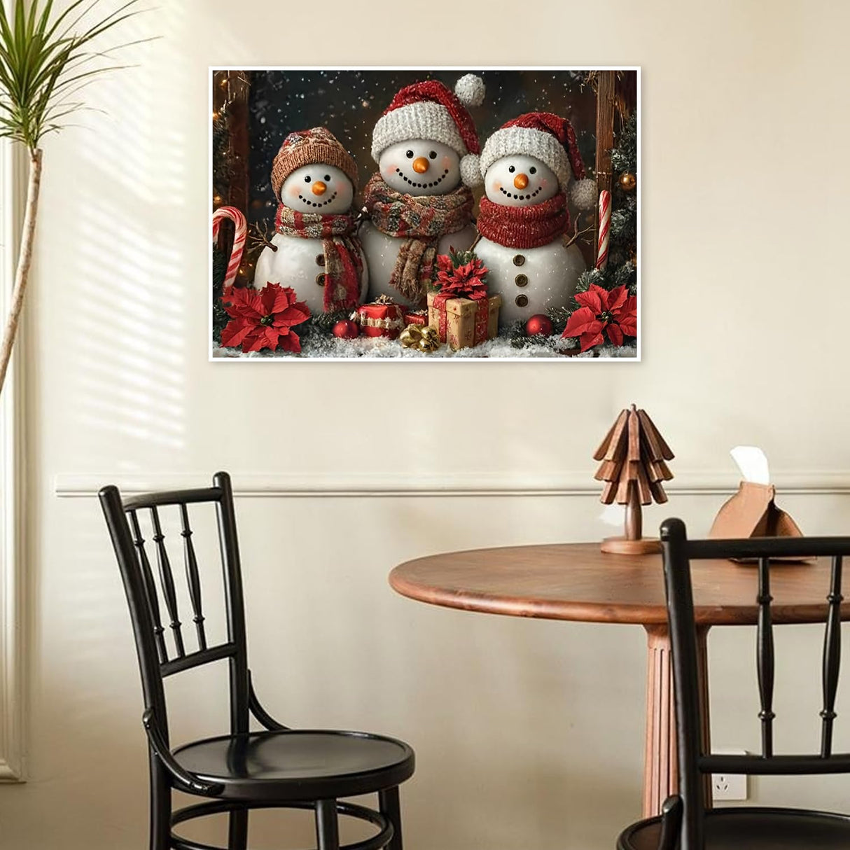 KYOQFVN Christmas Paint by Numbers Kits for Adults - Snowman Paint by Number Kits for Beginners, DIY Acrylic Painting on Canvas for Home Wall Art Decor 16x20 Inch KYOQFVN