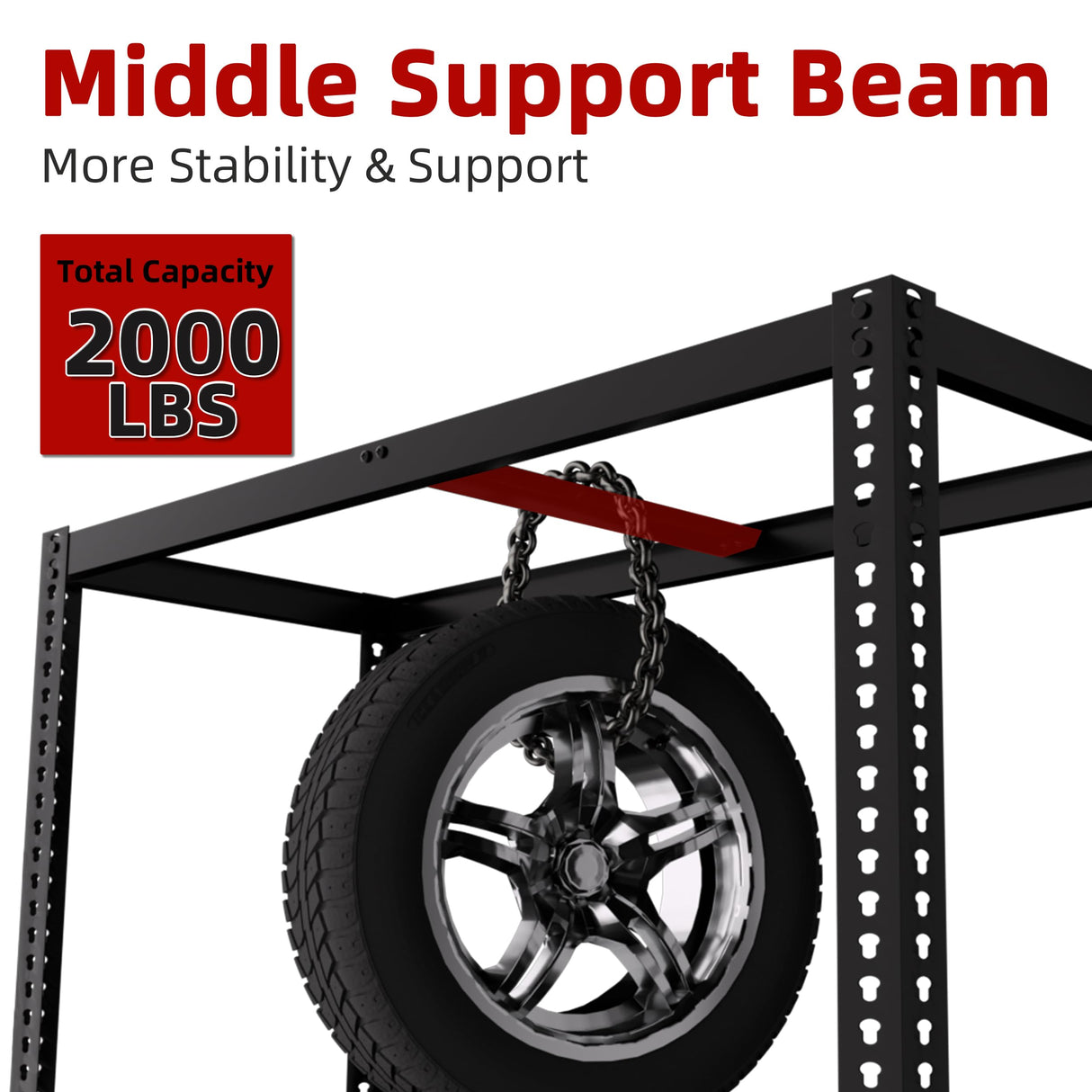 BuxWellBang 5 Tier Garage Storage Shelves - 40" W x 18" D x 72" H Heavy Duty Adjustable Shelving Unit, Metal Organizer Utility Rack for Basement, Pantry, Kitchen, Black BuxWellBang