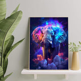 hyzsj Paint by Number for Adults Framed Canvas, DIY Elephant Arts and Crafts for Adults Beginner with Wooden Easel, Paint Brushes, Acrylic Paint Set for Home Wall Decor hyzsj