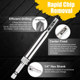 COMOWARE 17pcs VIX Bits Self Centering Drill Bit Set, 1/4" Hex Shank Self Centering Hinge Drill Bit Set for Woodworking Window Door Hinge, Quick Change with 1 Hex Key & 8 Drill Bits 5/64-1/4” COMOWARE