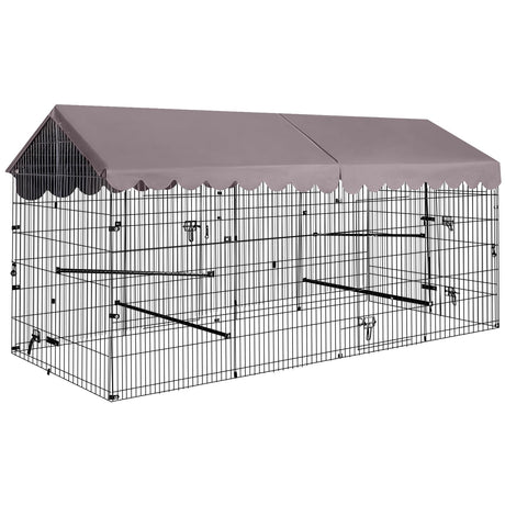 Chicken Coop Super Large Metal Chicken Run with Waterproof Cover Portable Poultry Cage Exercise Pen for Chicken,Duck,Goose,Rabbit Cat and Other Small Animals,88" Aivituvin