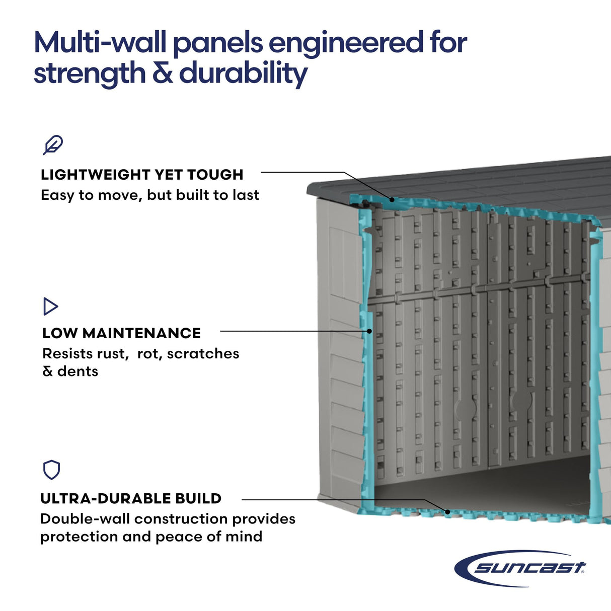 Horizontal Shed by Suncast®, Made in The USA Suncast