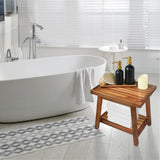 ENKEZI Shower Stool Bench Chair Waterproof with Storage Shelf for Shaving Legs, Spa, Bath Seat, Inside Shower Bench for Adults Seniors Elderly, Outdoor Side Table, Patio, Pool, End Table (16 Inches) ENKEZI