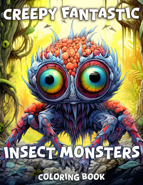 Creepy Fantastic Insect Monsters Coloring Book: Incredible Insects and Arthropods: Creepy Evil Magical Bugs, Butterflies, Crickets, Dragonflies, ... and Other Creatures. Adult Coloring Book Majosta