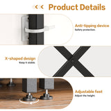 Shintenchi Triple Column 5 Tier Bookshelf, Industrial Large Bookcase Display Shelves, Large Etagere Bookshelf,Wide Book Shelf Book Case for Home & Office, Rustic Brown Shintenchi