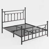 SHA CERLIN 14'' Queen Size Metal Platform Bed Frame/Victorian Headboard and Footboard/Steel Slats Mattress Foundation for Storage/No Box Spring Needed/Noise Free/Black SHA CERLIN