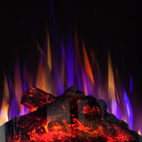 18“ Panoramic Window 1500W/1650W Electric Wood Stove Fireplace with Flame Effect, 4 in 1 Freestanding Indoor Space Heater. 3S of Rapid Heat. Fully Curved 3D Panoramic Flame Effect,Red Brown SheerAIRE