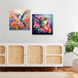 2 Pack Paint by Numbers with Frame,Hummingbird Paint by Number Kits for Adults,Paint by Numbers for Beginner on Canvas,DIY Acrylic Easy Oil Painting Arts Gift Crafts Kits for Home Wall Decor 8x8inch YarnWhimsy