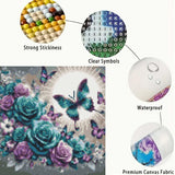 Rose Butterfly Diamond Art Kits for Adults, 5D Full Drill Diamond Dots Paintings for Beginners, DIY Round Paint with Diamonds Pictures Gem Art Crafts Kits for Home Wall Decor 13.8 X 13.8inch GEMFAMILY