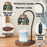 PPZHAVG Candle Warmer Lamp - Electric Candle Lamps Timer, Compatible with All Jar Candles, Gifts for Her, Gift for Mom, Dimmable Candle Warmer, Candle Holders for Home Decor DarkGreen PPZHAVG