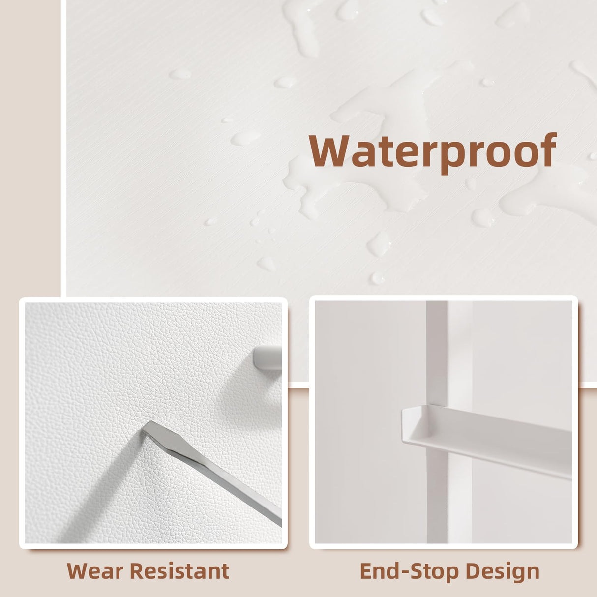 Somdot White Nightstand Set of 2, Small Dresser for Bedroom with 2 Drawers, Bedside Table Night Stand End Table with Fabric Bins for Bedroom Kids Closet Dorm Guest Room, White Leather Somdot