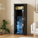 Greenvelly 14-16 Gun Safe for Rifles and Pistols, Rifle Safe with Keyboard Lock, Gun Cabinet for Rifles and Shotguns, Quick Access Fireproof Gun Safe with Pocket and Gun Rack for Home, Black Greenvelly