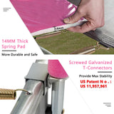 SKOK Pink 8FT Trampolines with Enclosure Net, 400LBS Outdoor Trampolines for Kids -ASTM Approved Trampoline for Children and Adults with Jump Mat,Cover & Ladder SKOK