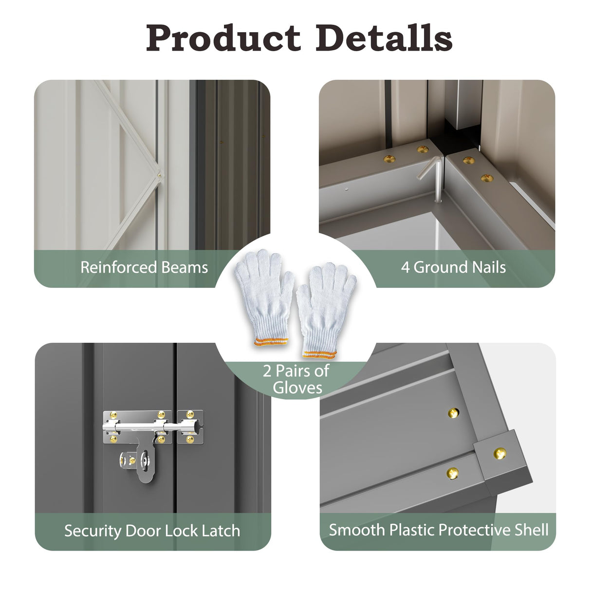 4x7 FT Lean-to Metal Storage Shed with Single Lockable Side Door, Sloping Roof Galvanized Steel Outdoor Tool Shed for Garden, Patio & Backyard Storage Mulinsonfly