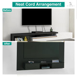 Naomi Home Zola Multi Storage Wall Media Center for up to 70 inch TVs, Entertainment Center with Storage, Floating TV Stand with 2 Sliding Doors and 2 Floating Wall Shelves, UV Painting Finish Black Naomi Home