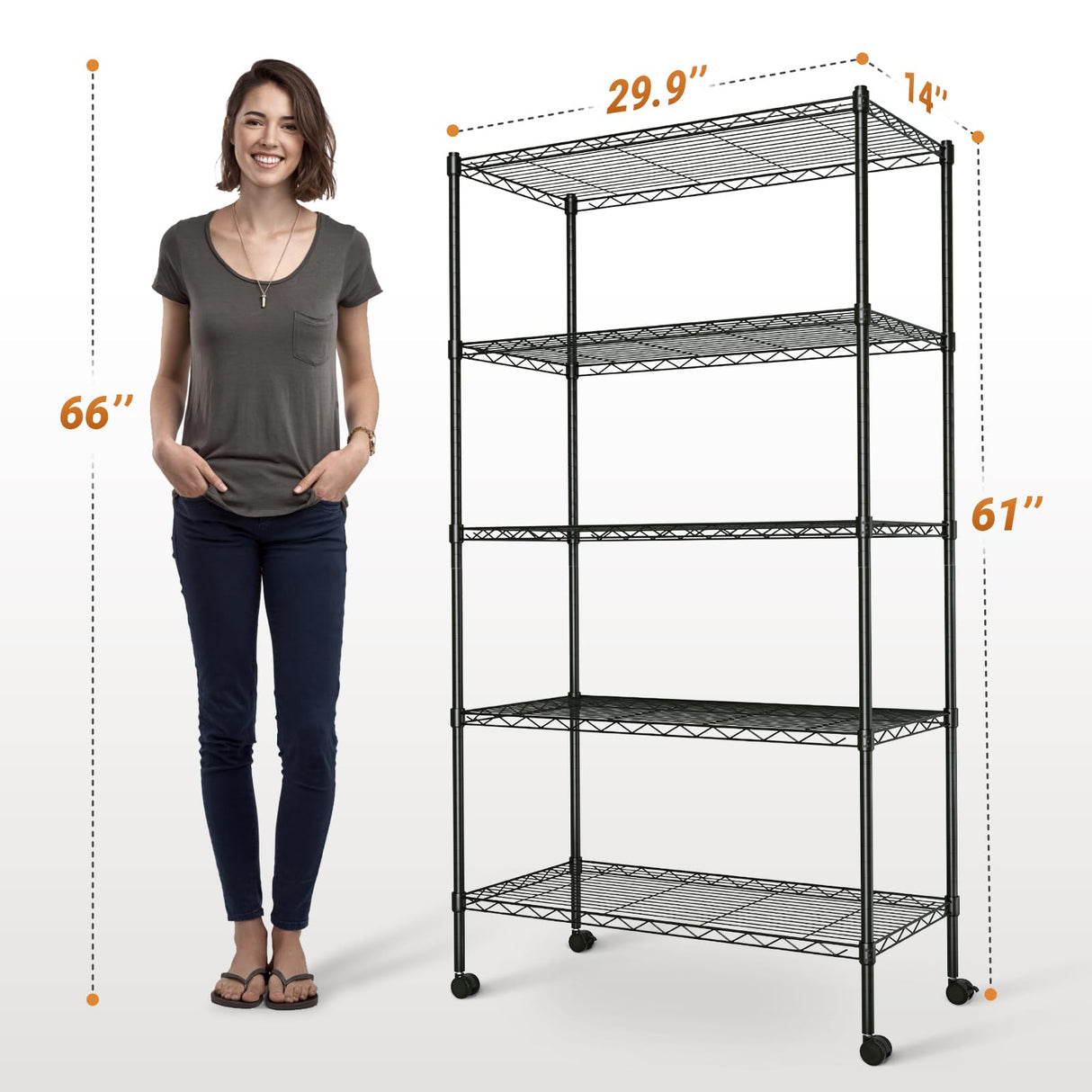 YSSOA Heavy Duty 5-Shelf Shelving Unit，2-Pack YSSOA