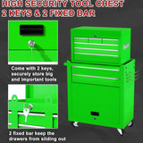 Dawmilon 8-Drawer Rolling Tool Chest, 2-in-1 Tool Box Organizer with Lockable Wheels, Sliding Drawers, and Detachable Top, Garage Workshop Tool Storage Cabinet, Green Dawmilon