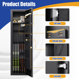 5-8 Gun Safe,Gun Cabinet for Rifles and Pistols, Tall Gun Safe for Shotguns, Biometric Gun Cabinet for Home with Alarm System and Silent Mode, Detachable Gun Rack, Black (51.9"H x 11"D x 11.8"W) ZZXCBB