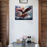 Tucocoo Warship Paint by Numbers for Adult,Painting Kits for Adults Sea Eagle Paint by Numbers Handmade Hanging Patriotic Acrylic Painting Kit Canvas Decor Artwork Home Wall Decor 16x20inch Frameless Tucocoo