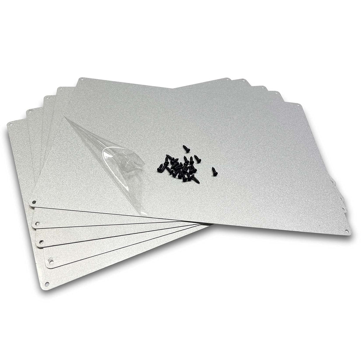 ebamaz Aluminum Metal Signs Sublimation Blanks 8X12X0.026 Inch Nameplates for Heat Transfer Press UV Print 4 Drilled Holes 5PCS (Pearl Silver) 20X30 CM ebamaz