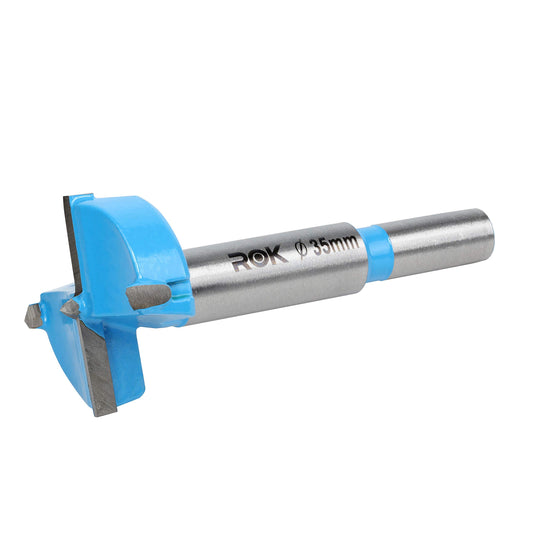 Rok Hardware 35mm Hinge Boring Forstner Drill Bit, Blue ROKBB35BLUE - WoodArtSupply