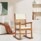 VINGLI Acacia Outdoor Rocking Chair with Cushions, Wooden Rocker Support 550 LBS for Indoors & Outdoors, 1 Pack VINGLI